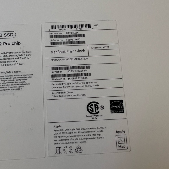 2023 SEALED BOX APPLE MACBOOK PRO 14 M2 - Picture 8 of 8